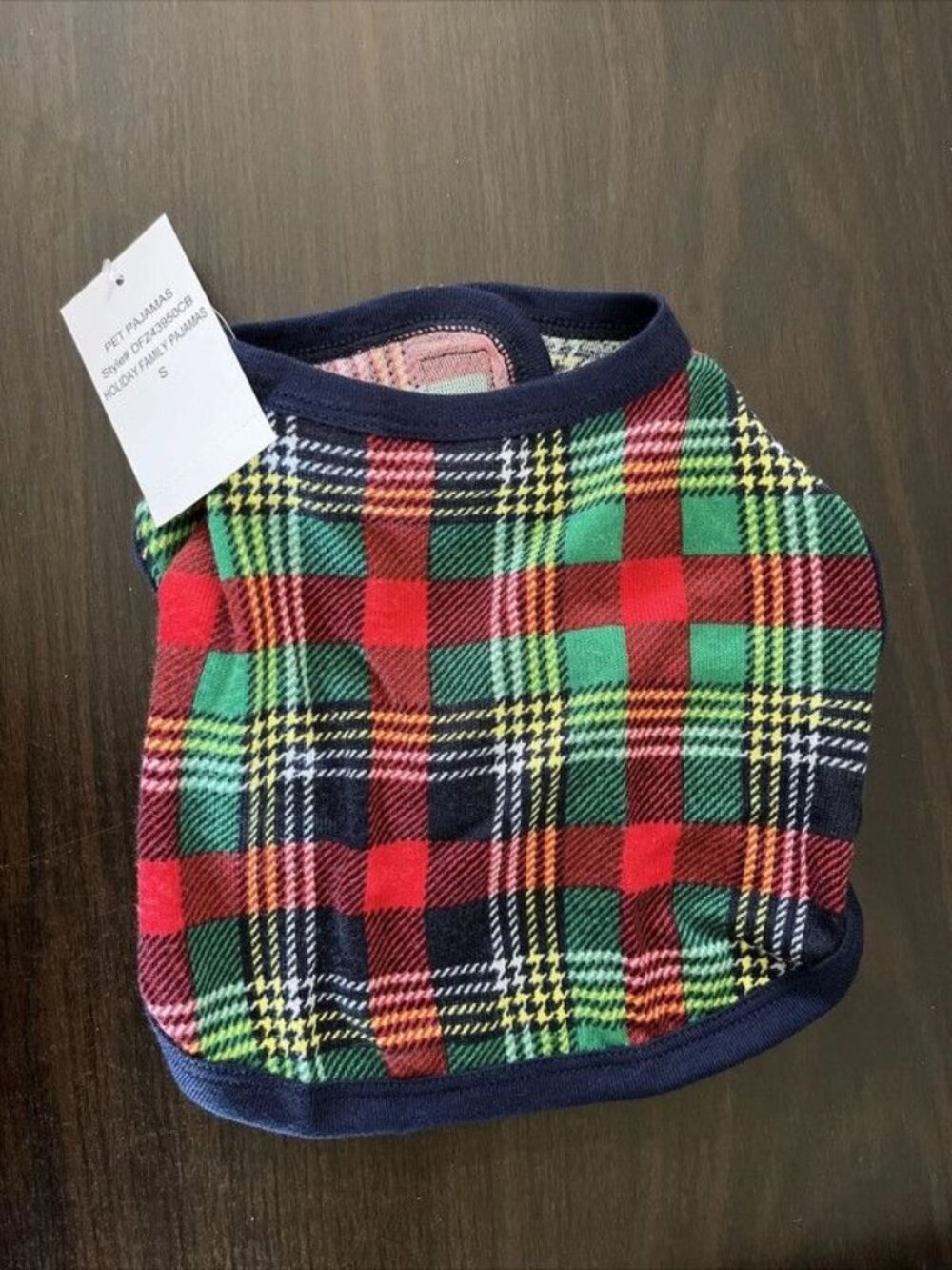 NWT Dearfoams Dog Size Small Plaid Dog Pajama Shirt 14"-17" Long 12-20lbs